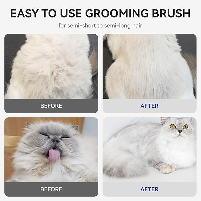 aumuca Skin Friendly Self-Cleaning Slicker Brush for Dogs & Cats, Gentle Pet Grooming Tool for Shedding & Deshedding, Efficient Hair Remover for Long & Short Haired Pets