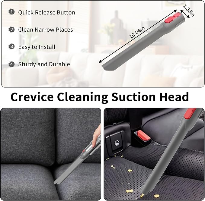 6 Replacement Attachment Kit for Dyson V15/V15s/V9/V8/V11/V12/V10/V7/Gen5 Cordless Vacuums Cleaner | Quick Release Spare Part for Home and Car Cleaning | Accessory Tool Set with Extension Hose
