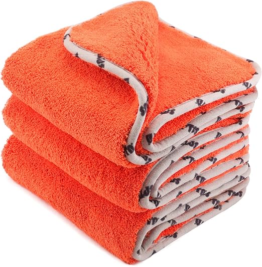 SPTA Car Microfiber Towels, 3Pcs Microfiber Car Cleaning Cloths, Upgraded 1200gsm Ultra-Thick Cars Drying Towel Microfib