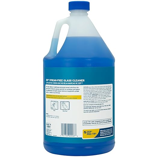 Zep Streak-Free Glass Cleaner - 1 Gallon - (Case of 2) ZU1120128 - Leaves windows and mirrors crystal clear