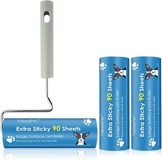 Extra Sticky Large Surface Lint Roller, 6.3'' Giant Lint Roller for Pet Hair, Lint Remover Roller for Cat Hair, Clothes,