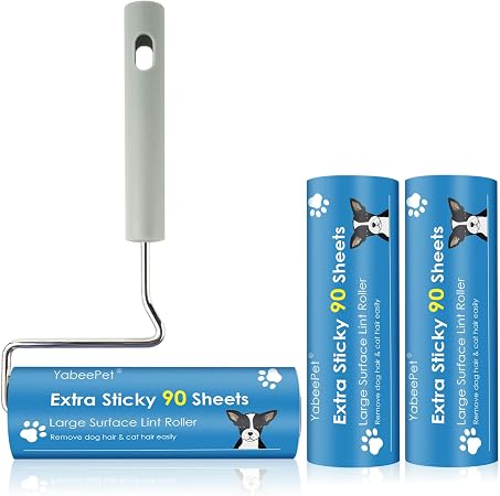 Extra Sticky Large Surface Lint Roller, 6.3'' Giant Lint Roller for Pet Hair, Lint Remover Roller for Cat Hair, Clothes,