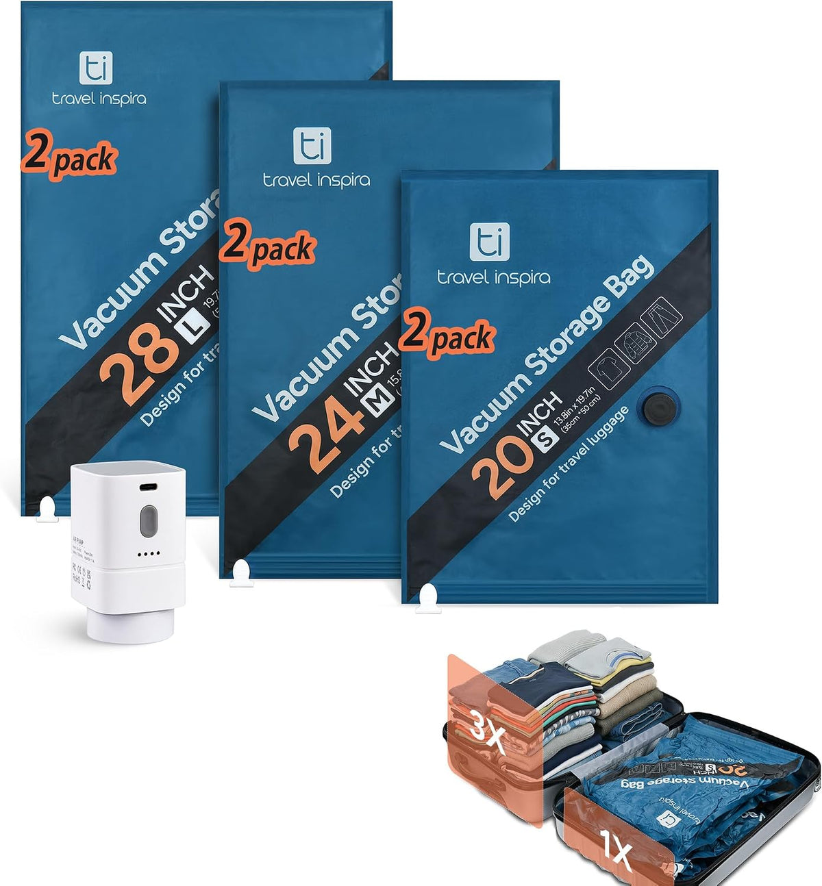 Oxford Fabric Vacuum Storage Bags for Travel, Tear & Scratch Resistant