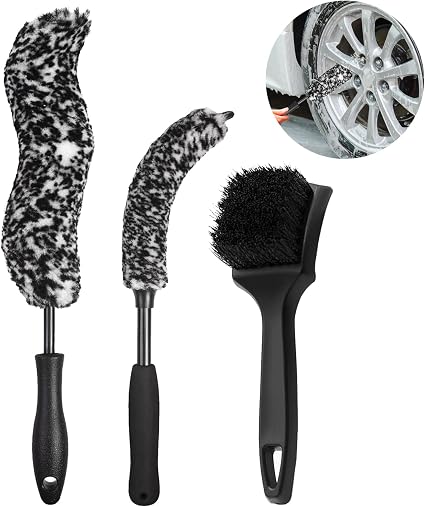 Bendable Wheel Brush Kits Soft Microfiber Wheel Cleaner Brush Synthetic Woolies No-Scratch Wheel Cleaning Brush Car Deta