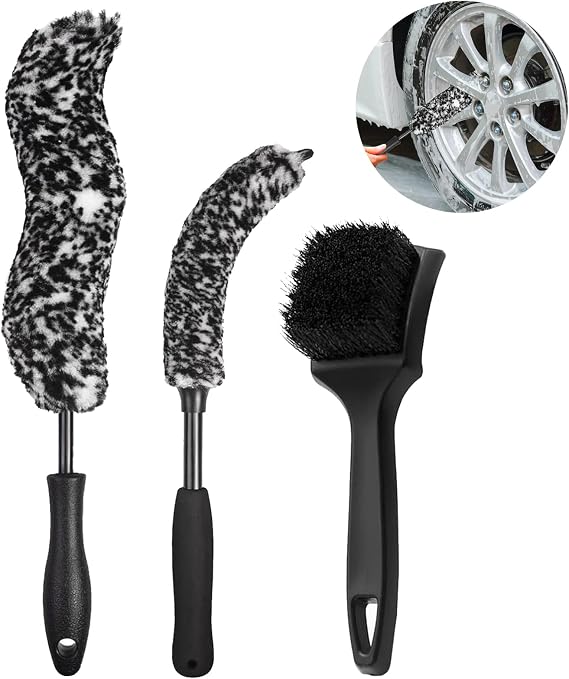 Bendable Wheel Brush Kits Soft Microfiber Wheel Cleaner Brush Synthetic Woolies No-Scratch Wheel Cleaning Brush Car Deta