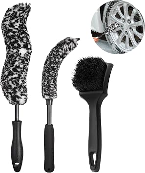 Bendable Wheel Brush Kits Soft Microfiber Wheel Cleaner Brush Synthetic Woolies No-Scratch Wheel Cleaning Brush Car Deta