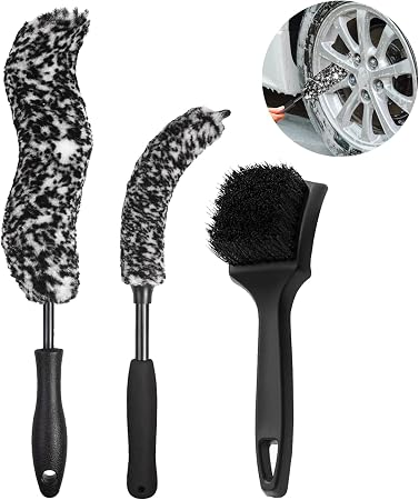 Bendable Wheel Brush Kits Soft Microfiber Wheel Cleaner Brush Synthetic Woolies No-Scratch Wheel Cleaning Brush Car Deta