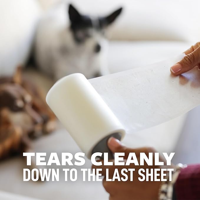 Scotch-Brite Pet Hair Pickup Extra Sticky Lint Roller, Designed for Removing Fur + Fluff on Couches, Clothes, Dog and Cat Beds, & More, 8 Pack, 140 Easy-Tear Adhesive Sheets Total