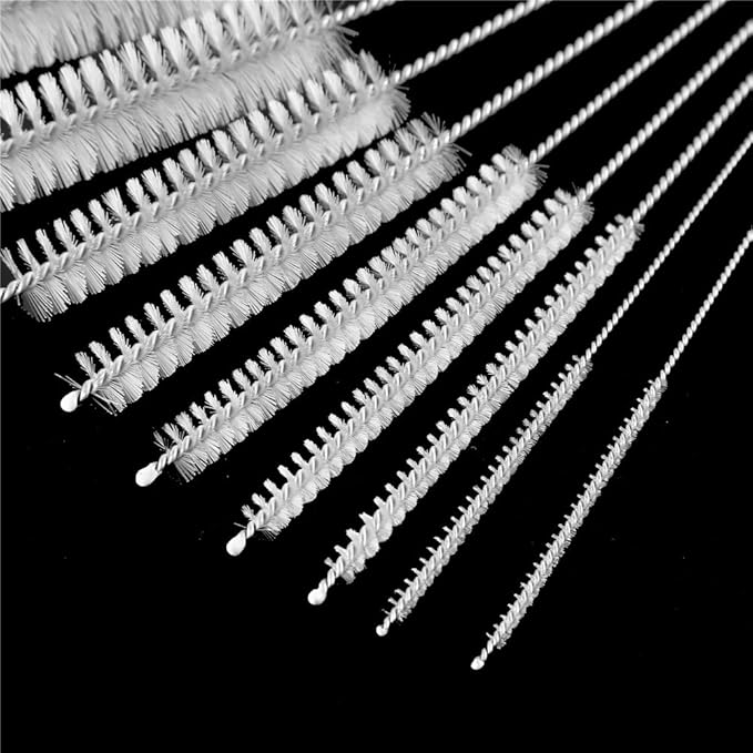 DECORA Drinking Straws Cleaning Brushes Nylon Pipe Cleaner Brush Kits for Assorted Size Straws Pack of 12