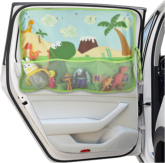 GLSOWEE Car Window Shade for Baby, Blackout Car Window Curtain, Dinosaurs