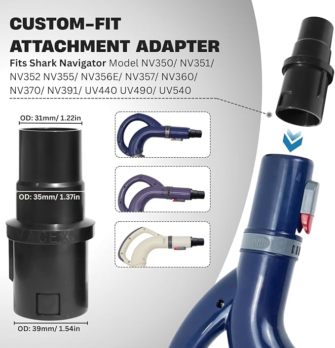 Round Horse Hair Dusting Brush & Hard Floor Attachment for Shark Vacuum Accessories & Attachments Compatible with Shark Rotator NV360 NV350 NV500 NV501 HV300 HV301 HV322 HV371 HV372