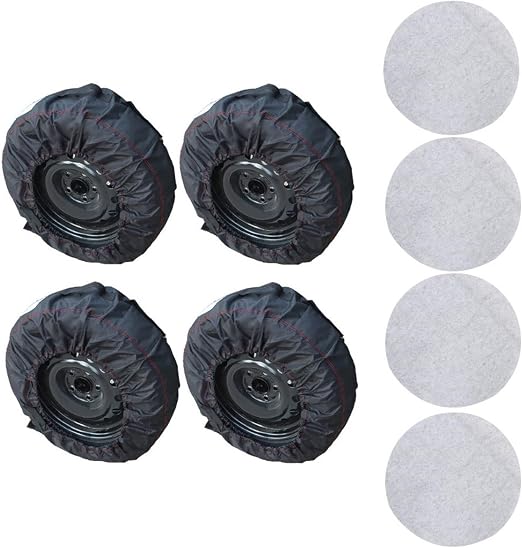 GXYWADY 4X Black Universal Fit Tire Totes, Seasonal Spare Tire Cover, Portable Wheel Bags, Winter Wheel Storage Totes Re