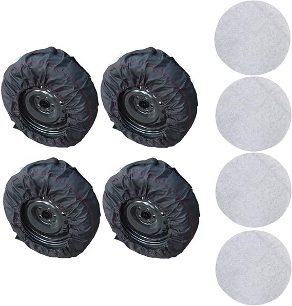 GXYWADY 4X Black Universal Fit Tire Totes, Seasonal Spare Tire Cover, Portable Wheel Bags, Winter Wheel Storage Totes Re