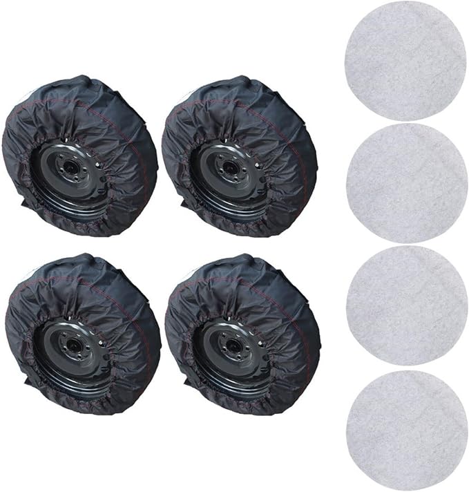 GXYWADY 4X Black Universal Fit Tire Totes, Seasonal Spare Tire Cover, Portable Wheel Bags, Winter Wheel Storage Totes Re