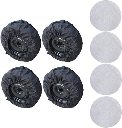 GXYWADY 4X Black Universal Fit Tire Totes, Seasonal Spare Tire Cover, Portable Wheel Bags, Winter Wheel Storage Totes Re