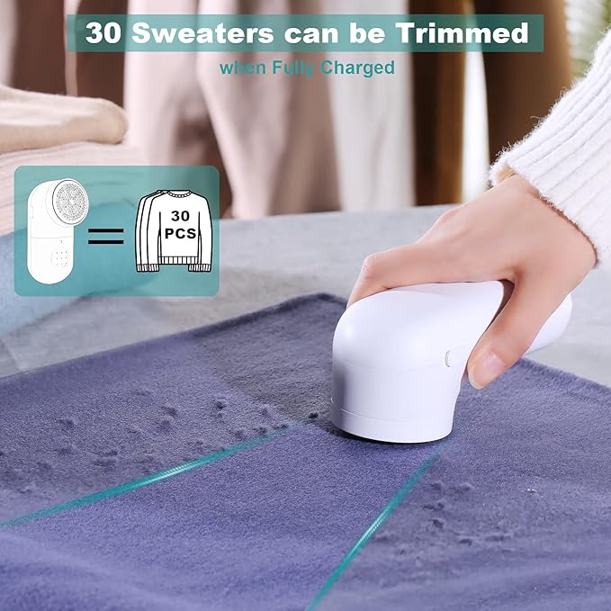 Fabric Shaver, Electric Lint Remover, USB Rechargeable Sweater Shaver, Cordless Clothes Defuzzer, Portable Pills Trimmer for Clothes, Furniture(2.0 Pro, Beige)