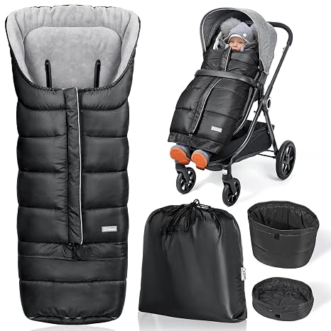 Orzbow Stroller Bunting Bag with Extended Footmuff, Weather-Proof, Warm