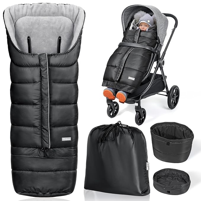 Orzbow Stroller Bunting Bag with Extended Footmuff, Weather-Proof, Warm