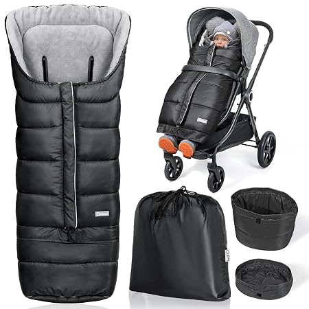 Orzbow Stroller Bunting Bag with Extended Footmuff, Weather-Proof, Warm