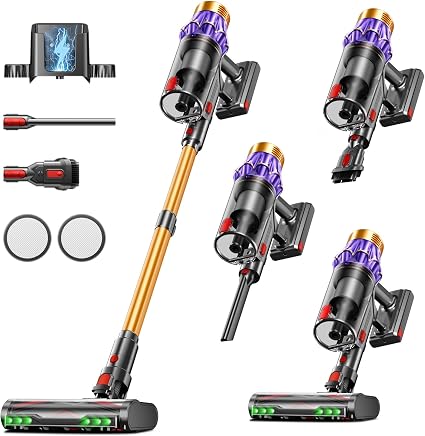 Cordless Vacuum Cleaner, 650W/60KPA/70 Mins Vacuum Cleaners for Home with Self-Standing, Anti-Tangle Vacuum Cordless, Sm
