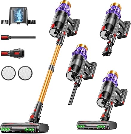 Cordless Vacuum Cleaner, 650W/60KPA/70 Mins Vacuum Cleaners for Home with Self-Standing, Anti-Tangle Vacuum Cordless, Sm