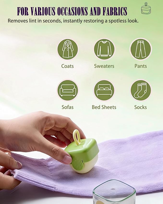 2Pcs Mini Lint Remover Roller, Reusable Lint Gel Roller, Washable Pet Dog Cat Hair Remover for Clothing, Pet Hair, Dust, Lint, Travel and Home Use(Green+Beige)