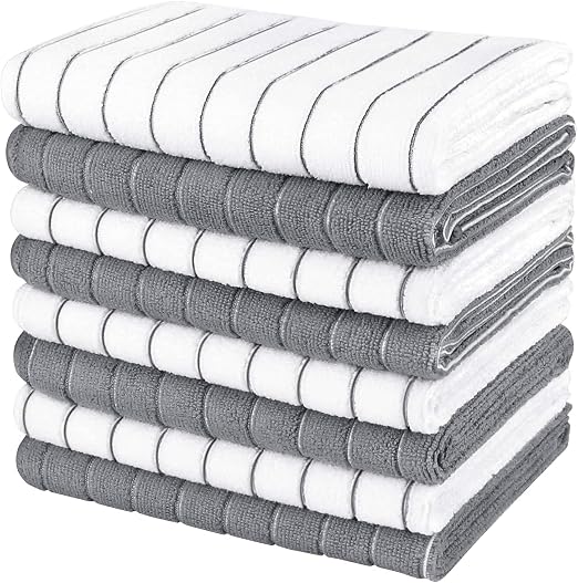 AIDEA Microfiber Kitchen Towels-8PK, Super Soft and Absorbent Dish Towels, Multi-Purpose Microfiber Kitchen Towels for H