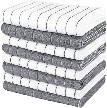AIDEA Microfiber Kitchen Towels-8PK, Super Soft and Absorbent Dish Towels, Multi-Purpose Microfiber Kitchen Towels for H