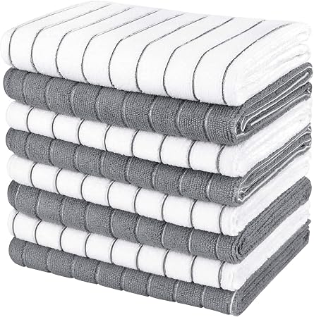 AIDEA Microfiber Kitchen Towels-8PK, Super Soft and Absorbent Dish Towels, Multi-Purpose Microfiber Kitchen Towels for H