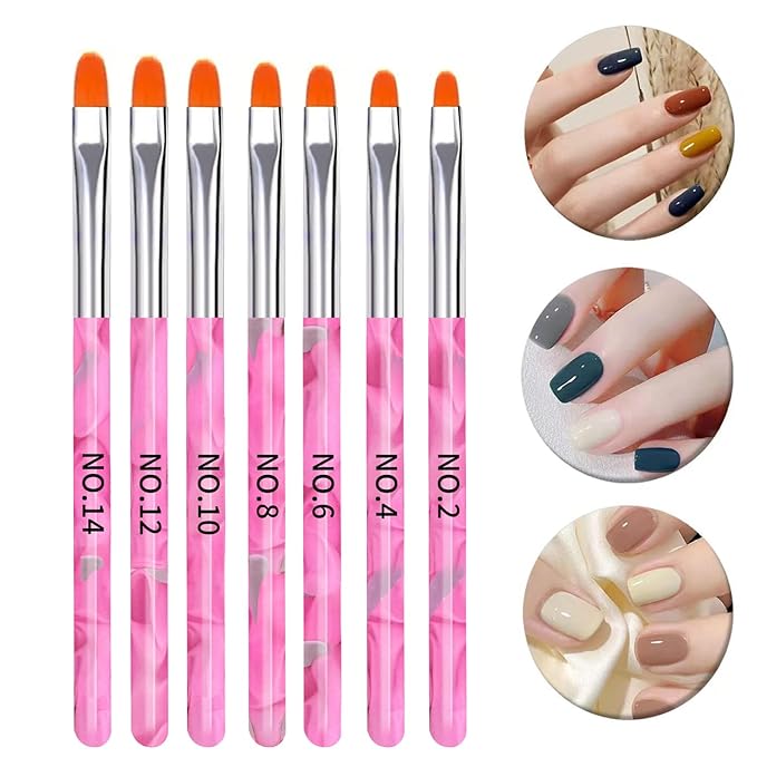19Pcs Pink Nail Art Brush Set, Nail Brushes Kit with Acrylic Nail Brush, Gel Polish Brushes, Dotting Tools, Nail Dust Brush, Manicure Tool for Acrylic Powder Application, Sculpting & Cleaning