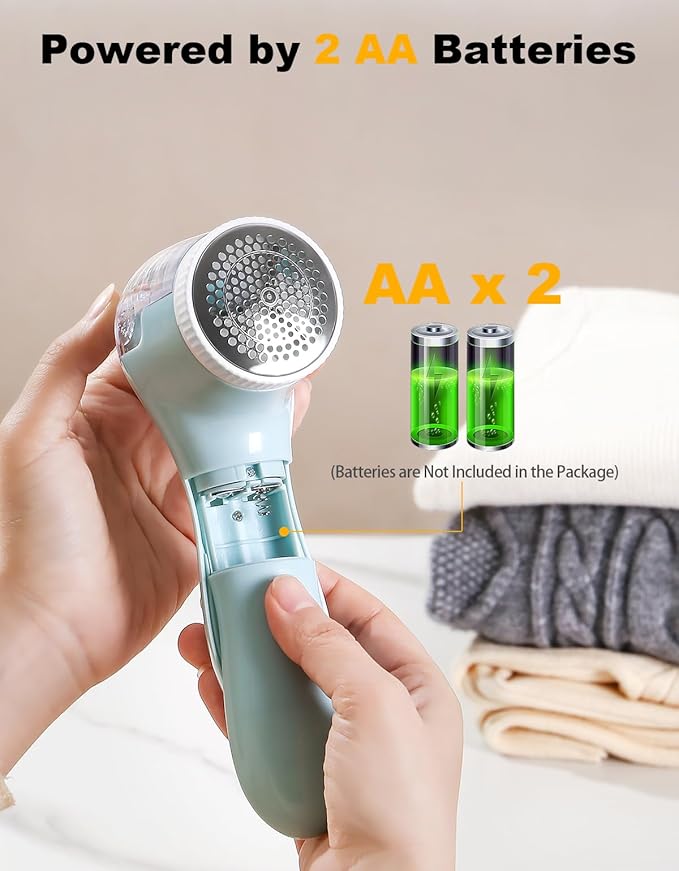 Lint Remover, Bojia Electric Clothes Fabric Shaver, Fuzz Pill Bobble Remover for Sweater, Couch, Blanket, Curtain, Socks, Legging, Wool, Cashmere, Battery Operated