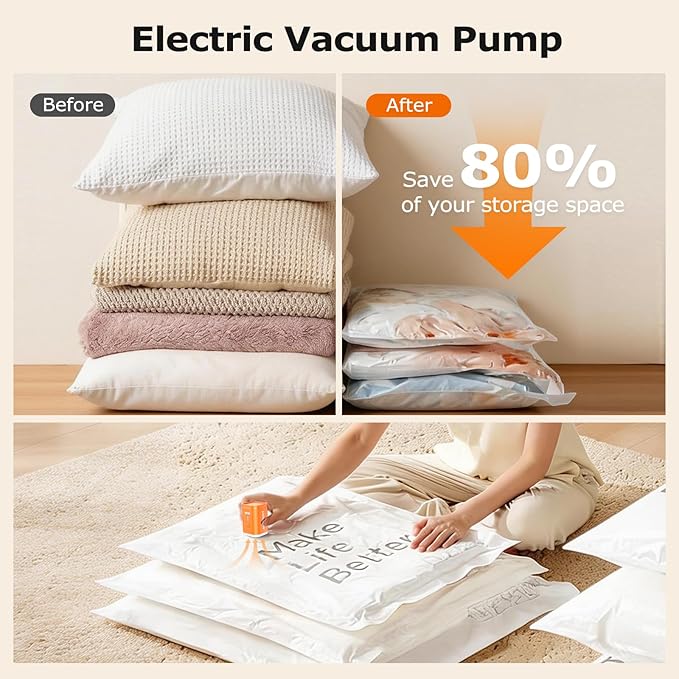 Mini Portable Electric Air Pump for Inflatables, Air Mattress Pump Rechargeable Fast Inflate/Deflate Pool Floats/Sleeping Pad/Camping Gear/Travel & Home Storage Vacuum Bags