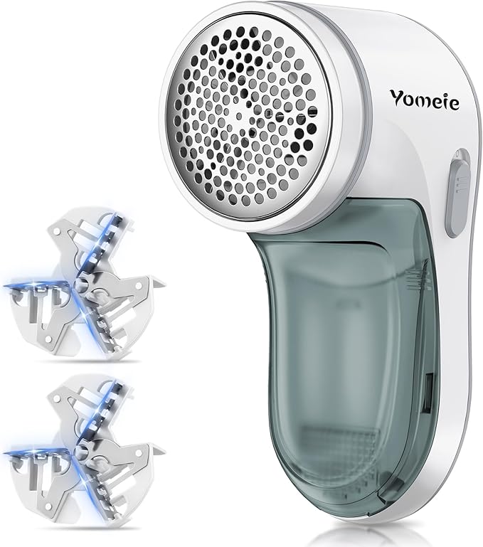 Fabric Shaver, Electric Lint Remover for Clothes & Furniture, Sweater Shaver & Pilling Remover, Depiller wtih 2 Extra Blades Included, Lint Shaver for Clothing - Battery Operated