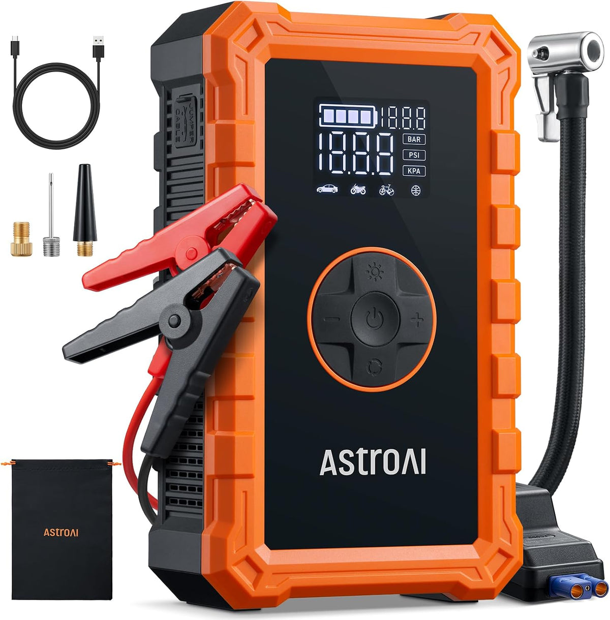 S8 Air 3000A Jump Starter with Air Compressor, 12V Jump Box