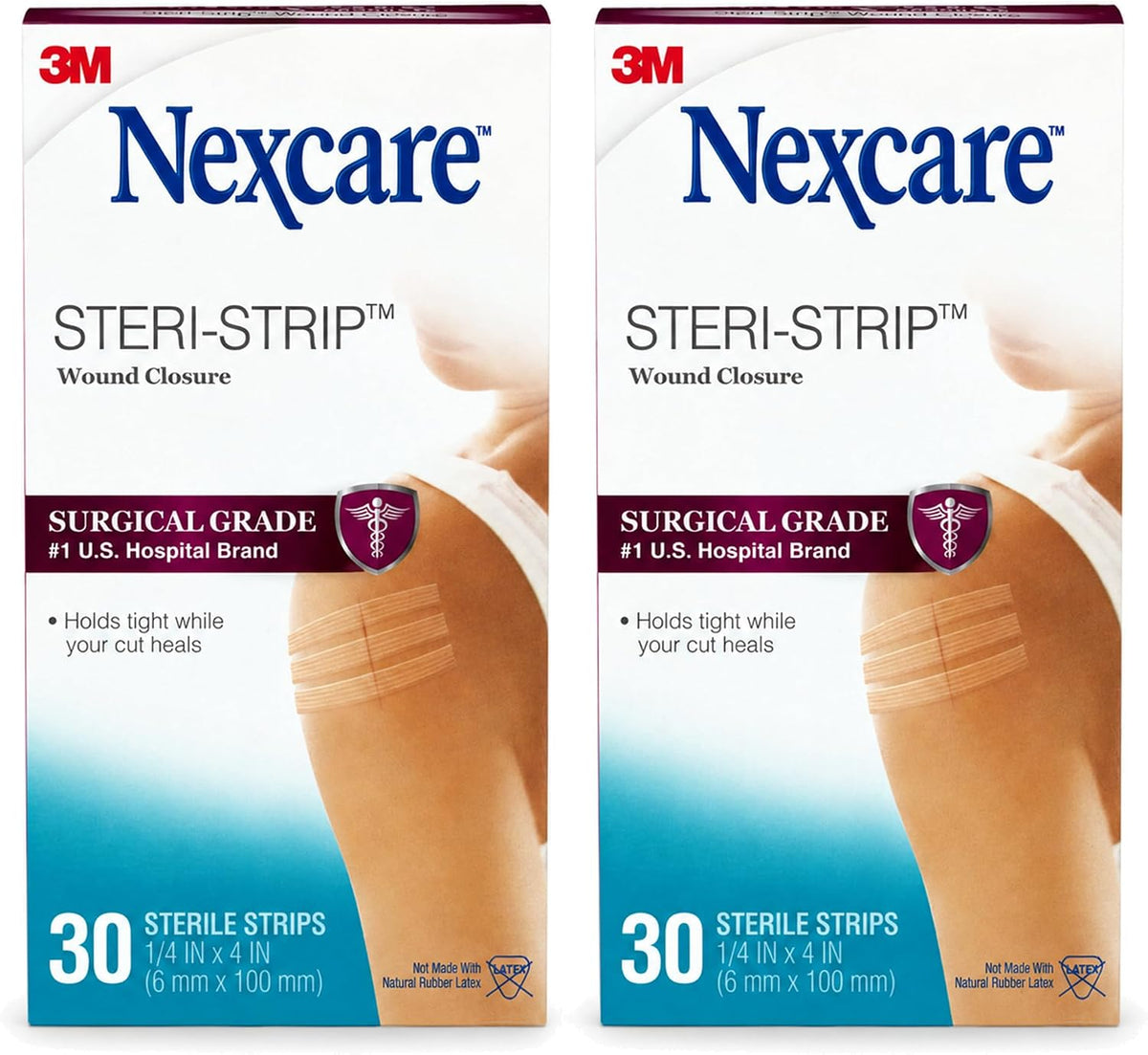 Steri-Strip Wound Closure Strips, 1/4 in x 4 in, 2 Pack, 60 Count
