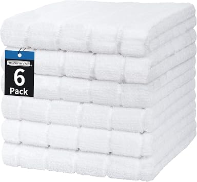 White Hand Towels, 6 Pack 25''*15'' Microfiber Hand Towels for Bathroom Kitchen, All-Purpose Quick Dry Lint Free Soft Ab
