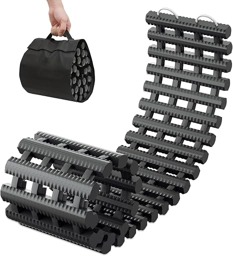 Magshion 47" Tire Traction Mat, Heavy-Duty Recovery Board for Snow, Ice, Mud & Sand, Off-Road Vehicle Traction Tracks wi