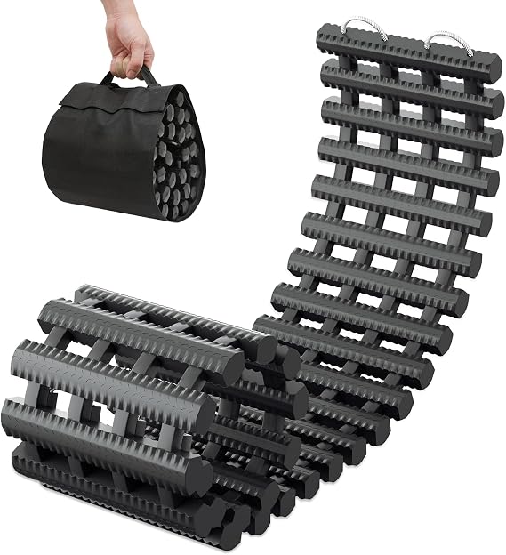 Magshion 47" Tire Traction Mat, Heavy-Duty Recovery Board for Snow, Ice, Mud & Sand, Off-Road Vehicle Traction Tracks wi