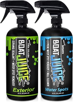Boat Juice Exterior Boat Cleaner & Extreme Bundle - Water Spot Remover for Boats Hull Cleaner, Boat Cleaning Supplies, B