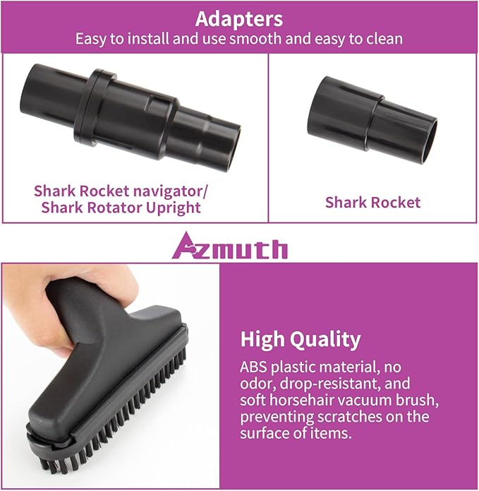 7 Pack for Shark Vacuum Attachments Replacement kits with Vacuum Brush Attachment and for Shark Crevice Tool and Vacuum Hose Adapter (7-Pack, 7)