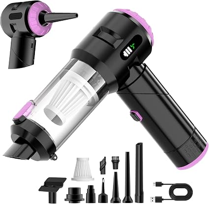 Wansimoo Handheld Car Vacuum Cleaner,25000PA Strong Cyclonic Suction Foldable Mini Vacuum Portable Cordless with Digital
