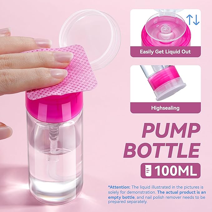 TsMADDTs Gel Nail Polish Remover Tools Kit with 540 Lint Free Wipes, 10 Soak Off Clips, 100ml Nail Polish Remover Bottle, Cuticle Pusher/Peeler, File, Buffer Block