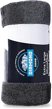 Diamond Shine Large Microfiber Car Drying Towel, 36x27 800 GSM – Ultra-Absorbent, Lint-Free & Streak-Free for Auto Detai