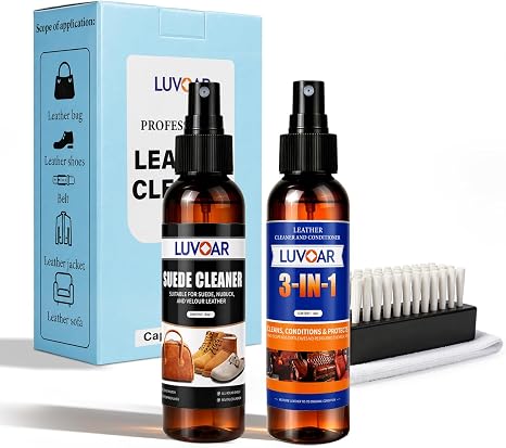 Leather Cleaner and Conditioner Kit - and More for Car Interiors, Apparel, Furniture, Boots & Accessories - with Microfi