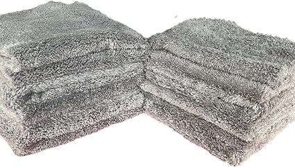 Apex Edgeless 8 Pack Microfiber Towel for Cars - 470 GSM - Super Soft - Tagless - Bulk Towels - Car Care - (8 Pack)