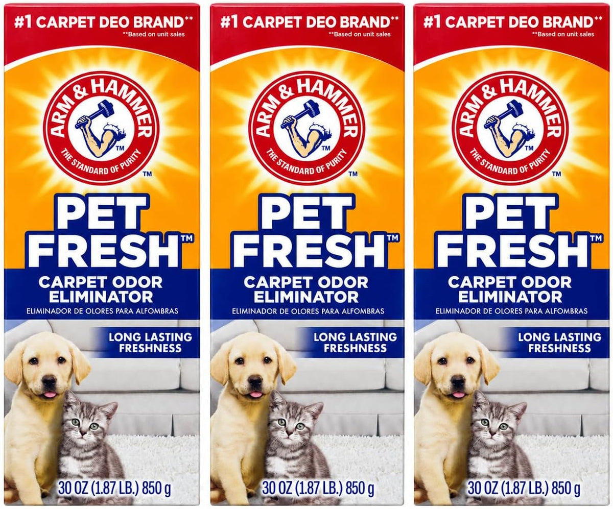 Pet Fresh Carpet Odor Eliminator Plus Oxi Clean Dirt Fighters (Pack of 3), 48.9 Ounce
