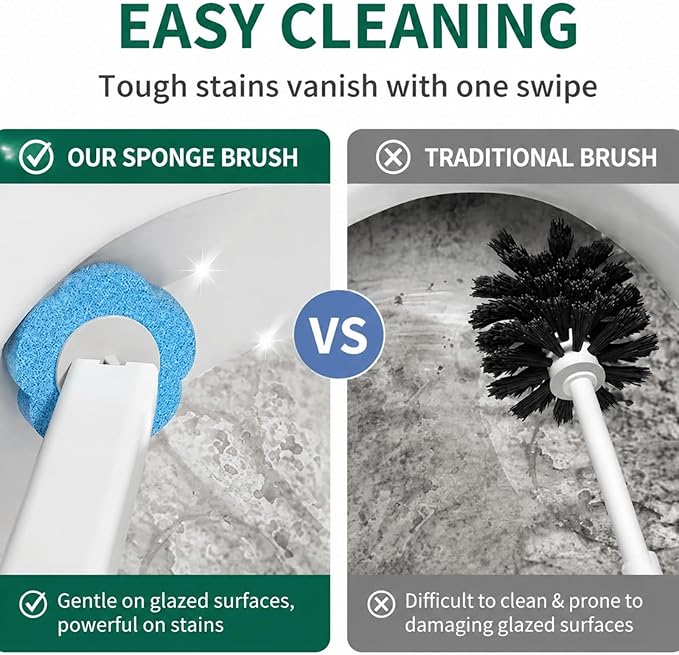 Disposable Toilet Brush with 48 Refills, ,Toilet Bowl Cleaner,Toilet Cleaning Supplies,Toilet Bowl Brush,automatic lid-opening and closing toilet brush with Holder for Bathroom Deep Cleaning & Hygiene