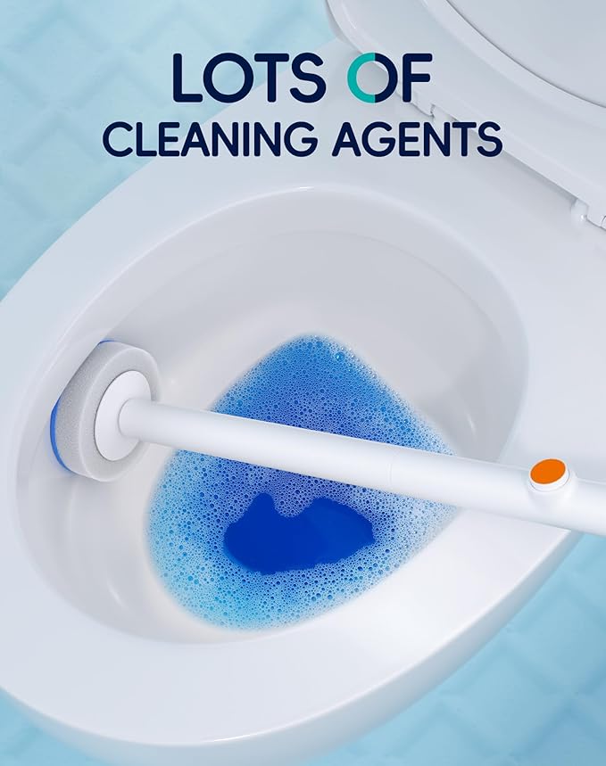 Disposable Toilet Cleaning System - Toilet Wand Kit with 36 High-Performance Refills, Wall Mounted Brush and Holder for Deep Cleaning Bathroom (Brush + 36 Refills)