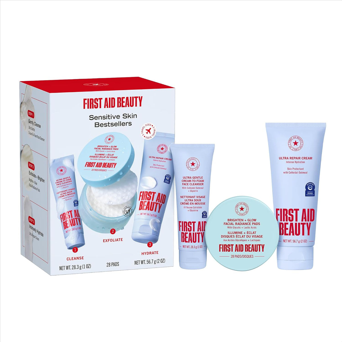 First Aid Beauty Sensitive Skin Skincare Routine Set, 3-Piece