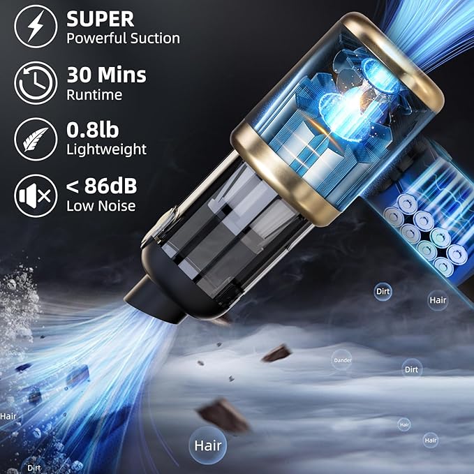 Bug Vacuum Catcher,12000Pa Handheld Car Vacuum Cleaner,4-In-1 Portable Cordless Vacuum Cleaner,Bug Vacuum for Adults Cleaner for Car&Bug Catcher Indoor with USB Rechargeable for Cockroach Spider